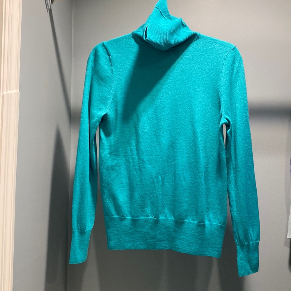 J Crew merino wool turquoise turtleneck sweater in medium